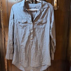 J. Crew Gray Button-Up Tunic